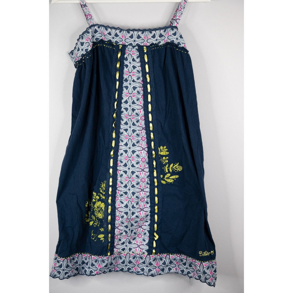 Billabong Mini Tank Dress Womens XL Navy Blue Boho Floral Cotton summer - Picture 2 of 7